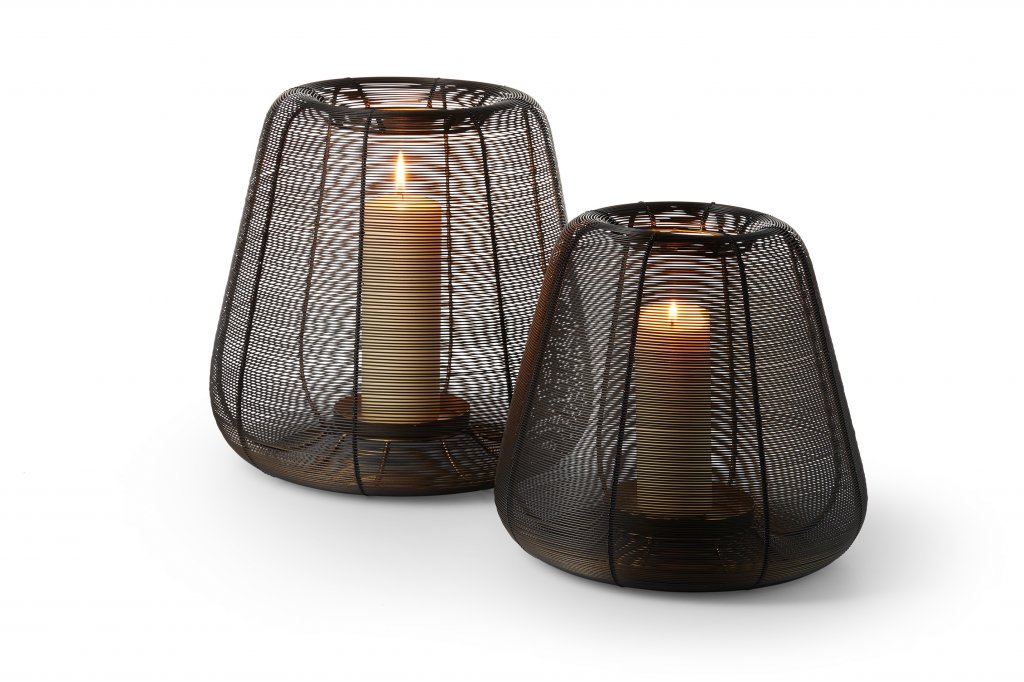 Philippi MESH windlicht 19 cm staal/glas