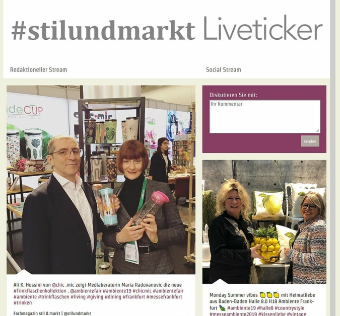 Liveticker Ambiente stil markt